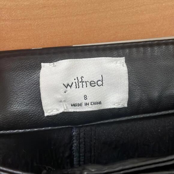 Aritzia - Wilfred - Wide Legged High Rise  'Leather' Pants - Black - Size 8 - Picture 10 of 10